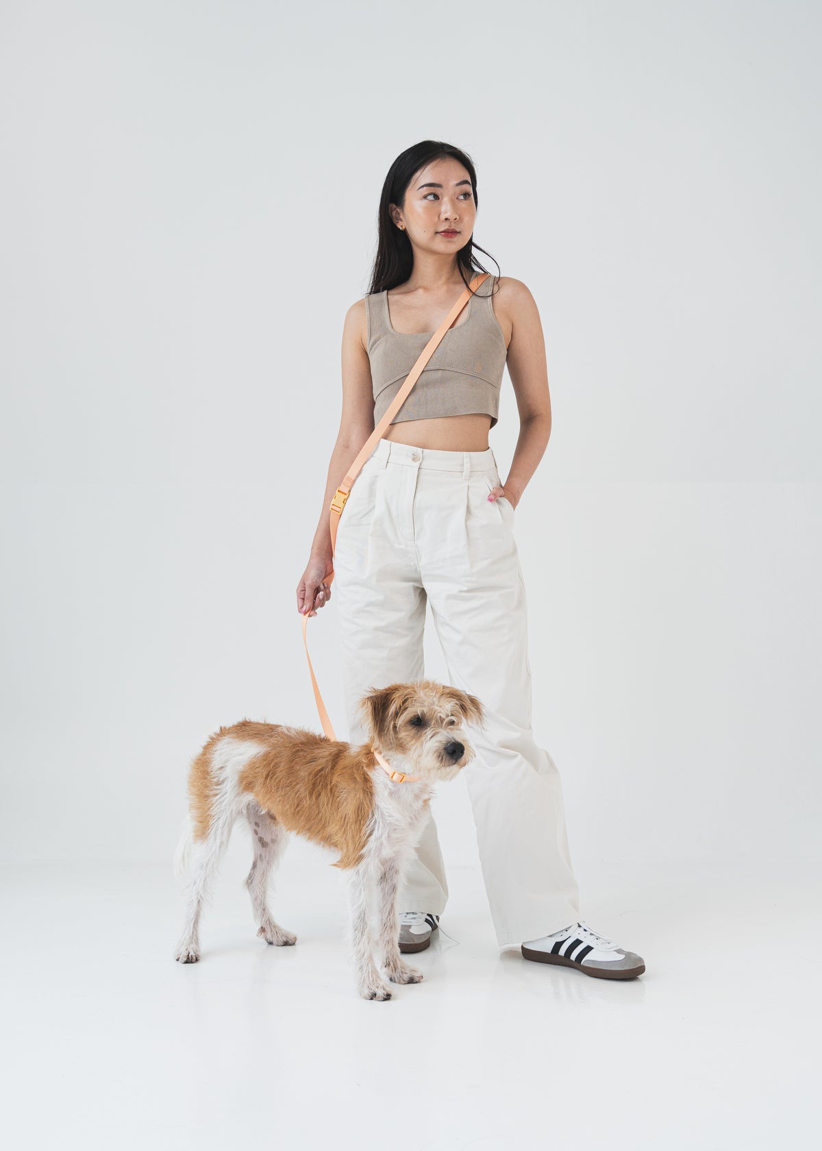 Gentle Pup Hands-free Leash - Tangerine