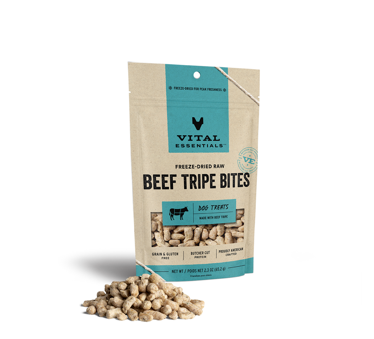 Vital Essentials Freeze Dried Raw Beef Tripe Bites Dog Treats