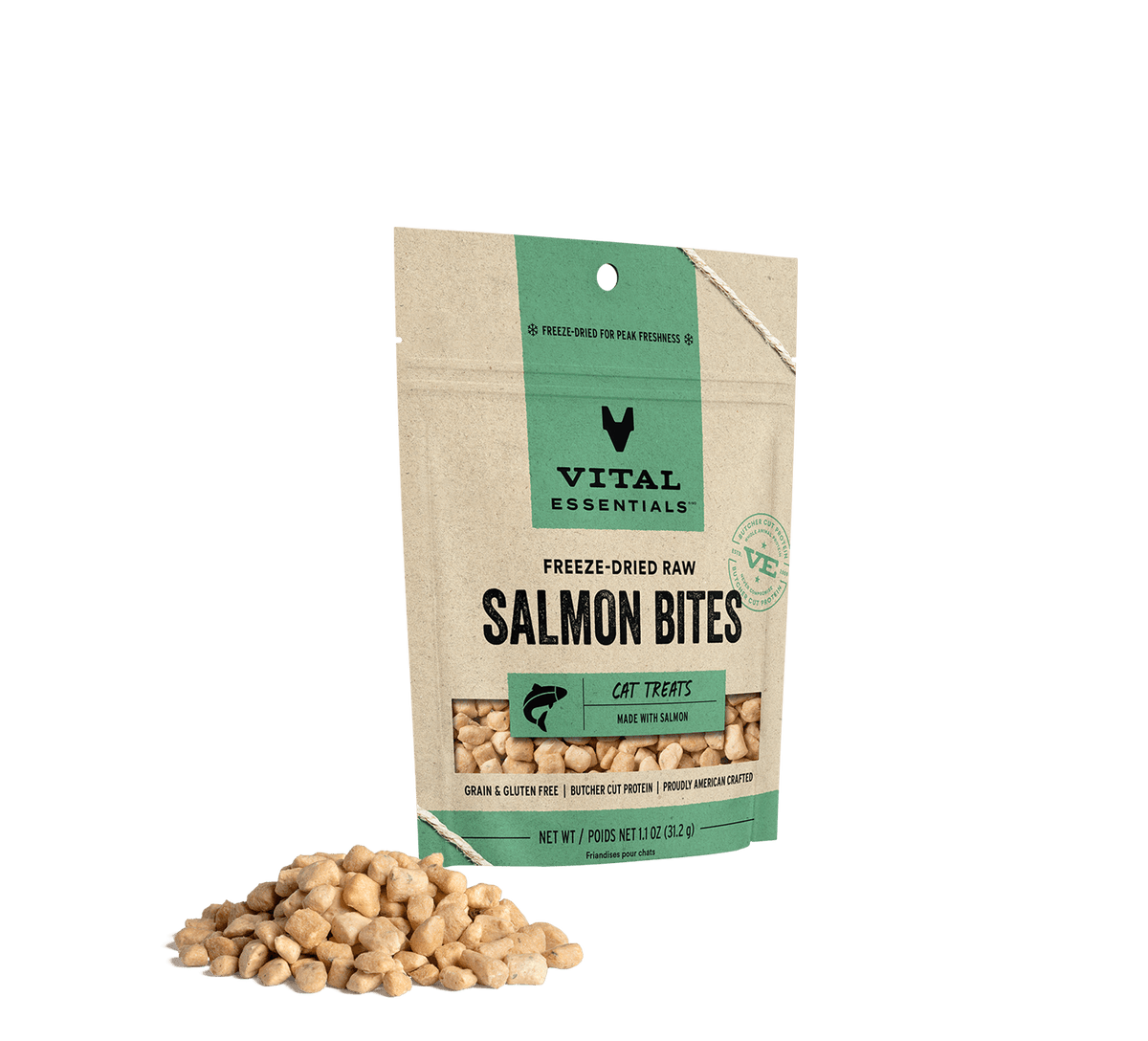 Vital Essentials Freeze Dried Raw Salmon Bites Cat Treats