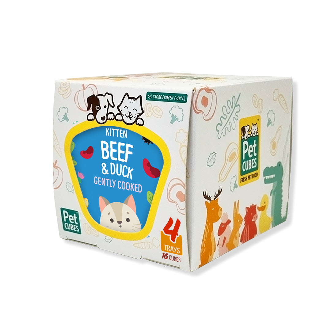 PetCubes Gently Cooked Frozen Kitten Food - Beef & Duck