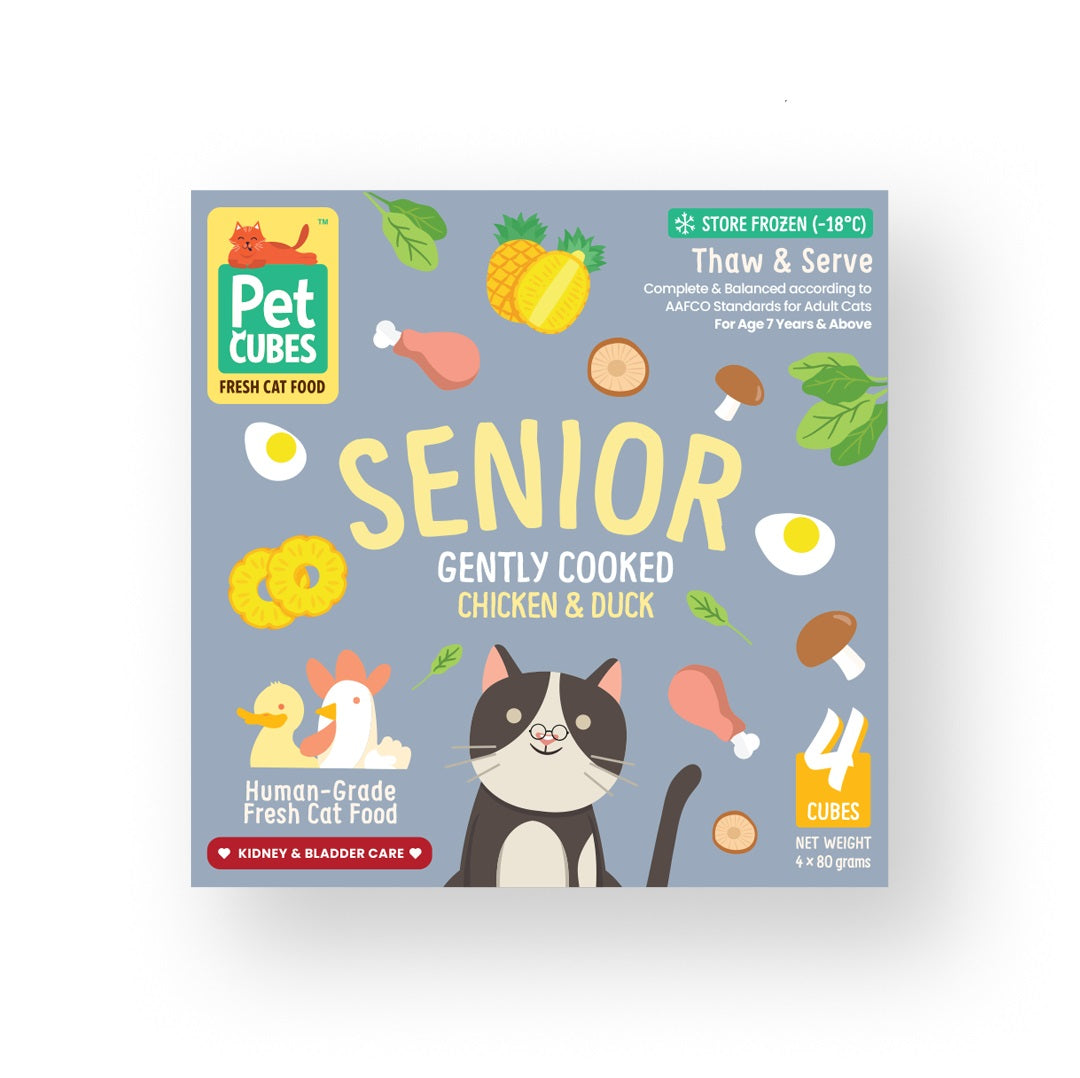 PetCubes Gently Cooked Senior Cat Food - Chicken & Duck