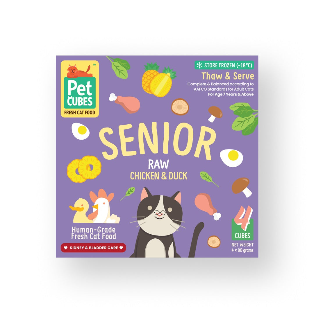 PetCubes Frozen Raw Senior Cat Food - Chicken & Duck