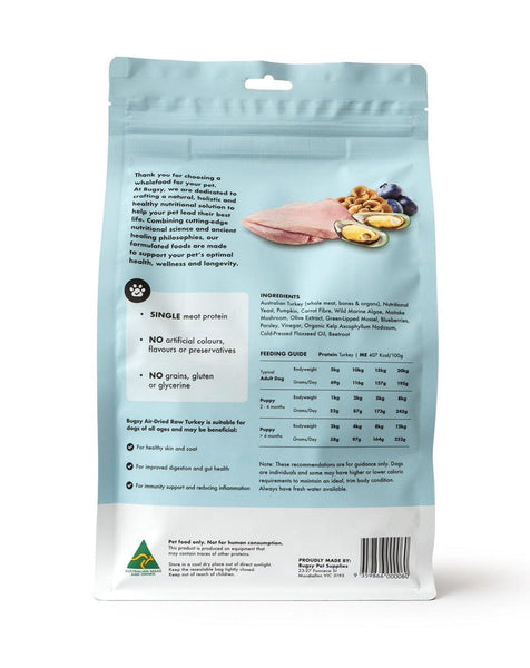Bugsy Air Dried Dog Food | Turkey