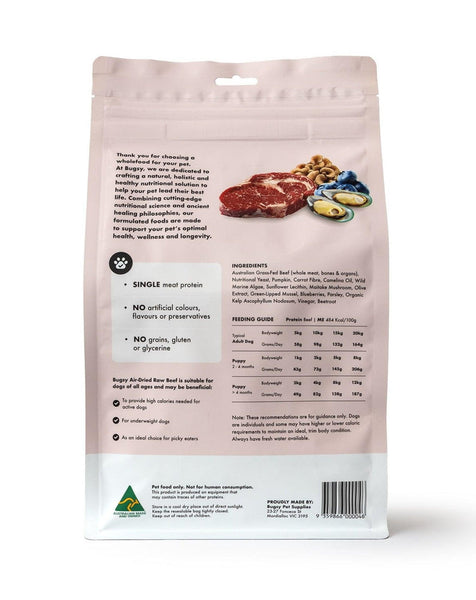 Bugsy Air Dried Dog Food | Beef
