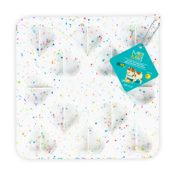 Messy Mutts Silicone Bake & Freeze Treat Making Mold - Confetti Heart Shape