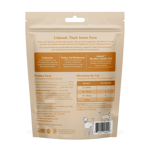 Fera Pet Organics Immune Goat Milk Topper For Dogs And Cats
