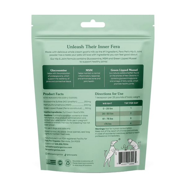 Fera Pet Organics Hip & Joint Goat Milk Topper For Dogs And Cats