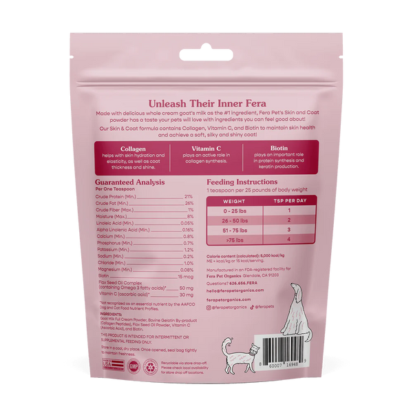Fera Pet Organics Skin & Coat Goat Milk Topper For Dogs And Cats