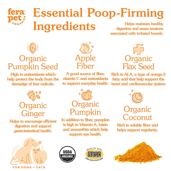 Fera Pet Organics Pumpkin Plus Fiber Support For Dogs And Cats