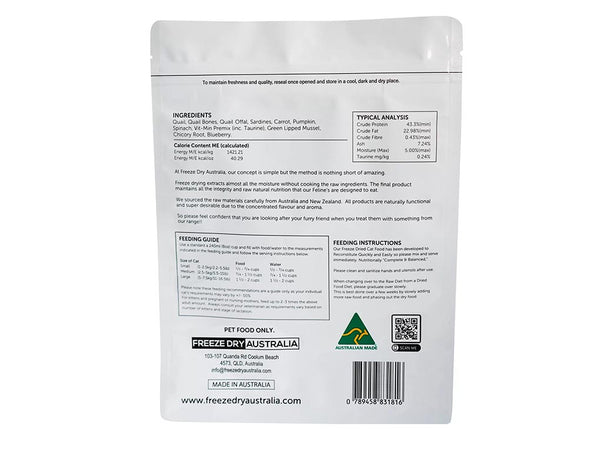 Freeze Dry Australia Freeze Dried Cat Food - Quail