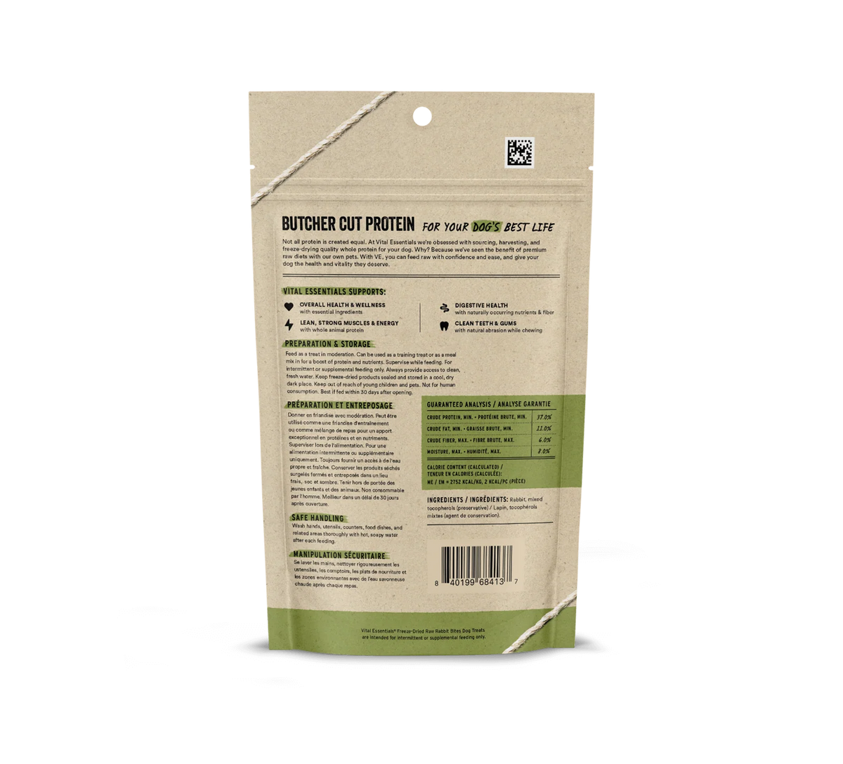Vital Essentials Freeze-Dried Rabbit Bites Dog Treats