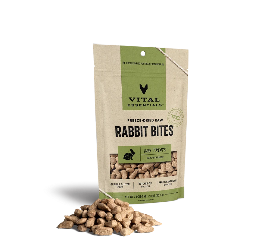 Vital Essentials Freeze-Dried Rabbit Bites Dog Treats