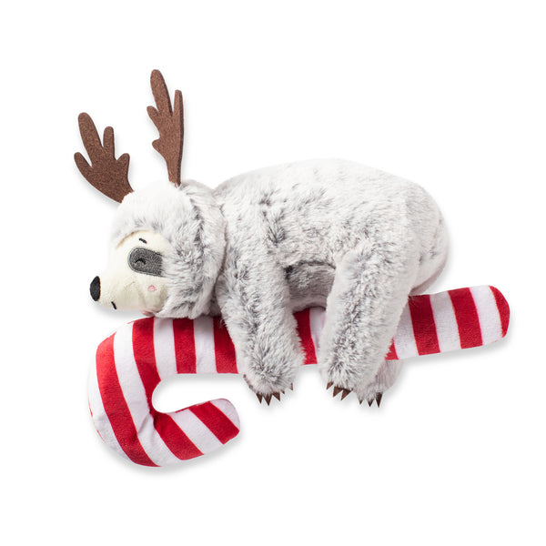 Fringe Studio Dog Squeaker Toy - Sloth O A Candy Cane