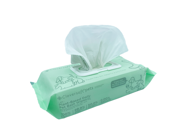 Cloversoft Plant-based Daily Pet Bath Wipes
