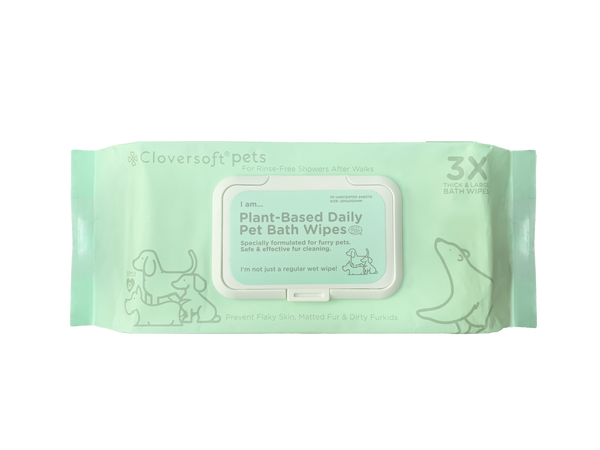 Cloversoft Plant-based Daily Pet Bath Wipes