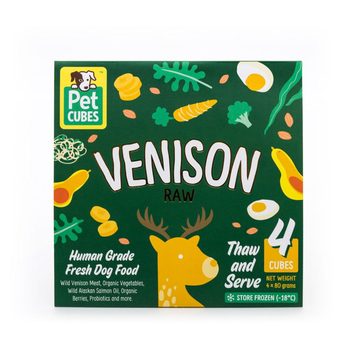 PetCubes Frozen Raw Dog Food - Venison