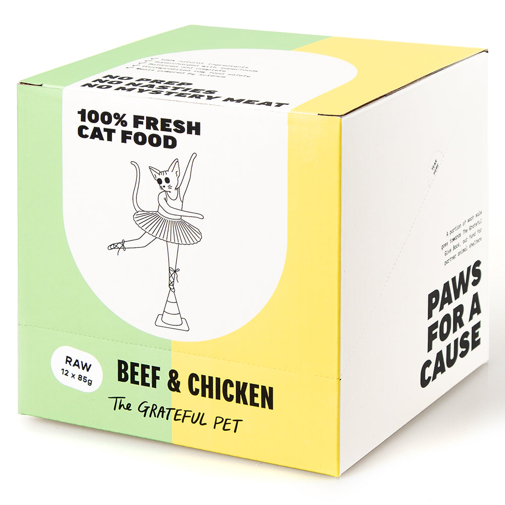 The Grateful Pet Frozen Raw Beef & Chicken for Cats