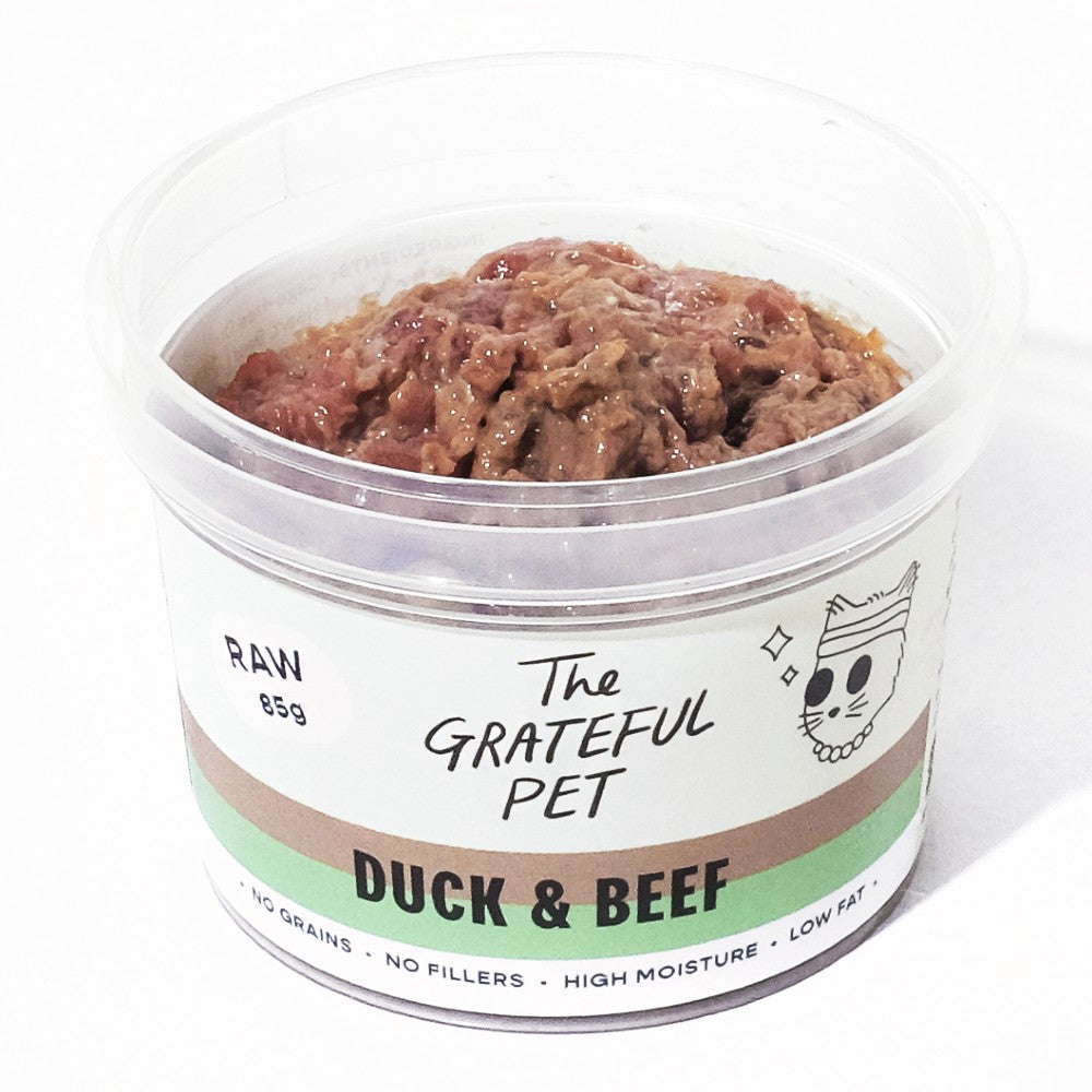 The Grateful Pet Frozen Raw Duck & Beef for Cats